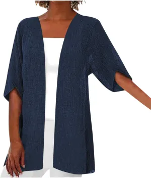 Women's 3/4 Sleeve Cardigans Lightweight Open Front Cardigan for Women Blouses for Women Dressy Casual