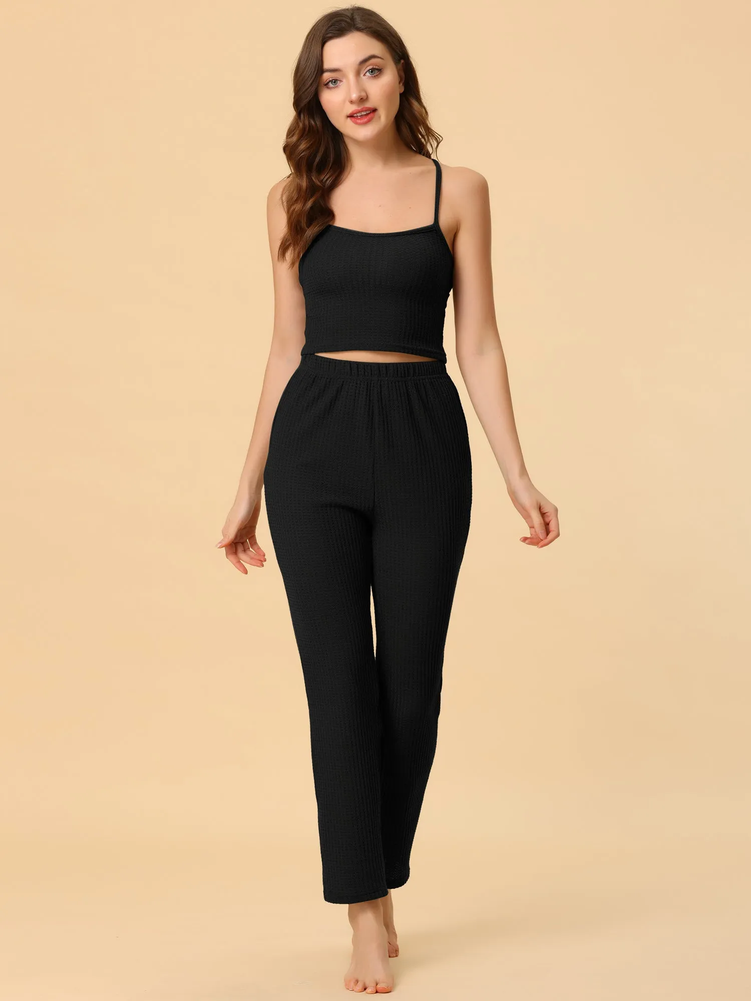 Women's 3pcs Knit Lounge Sleepwear Pajama Sets