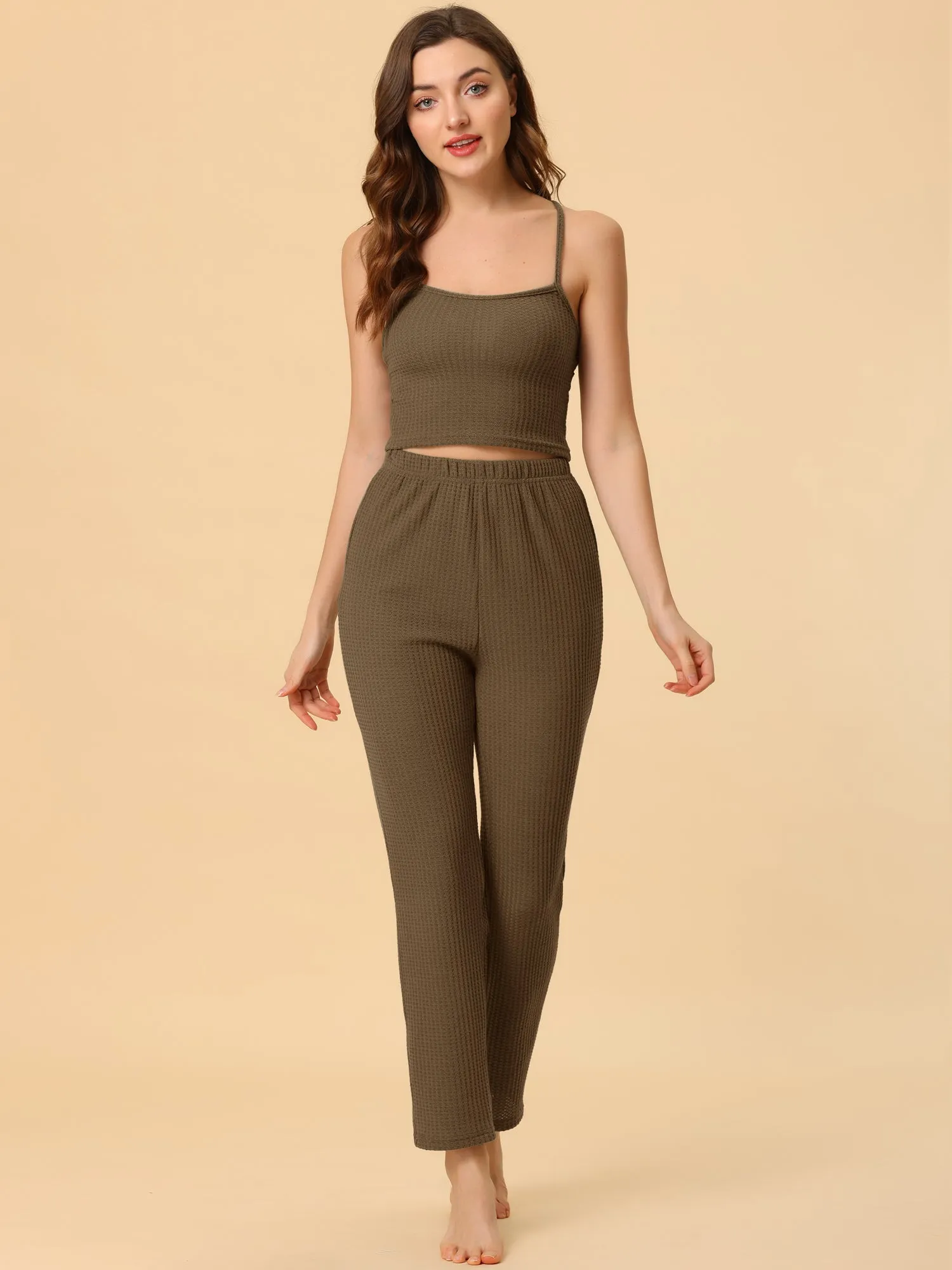 Women's 3pcs Knit Lounge Sleepwear Pajama Sets