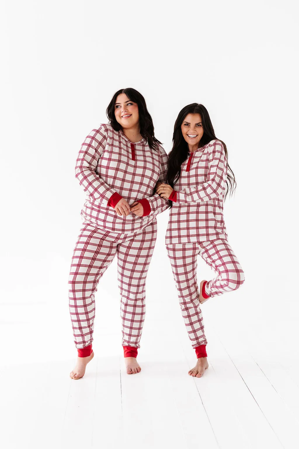 Women's Candy Cane Plaid Pajama Set