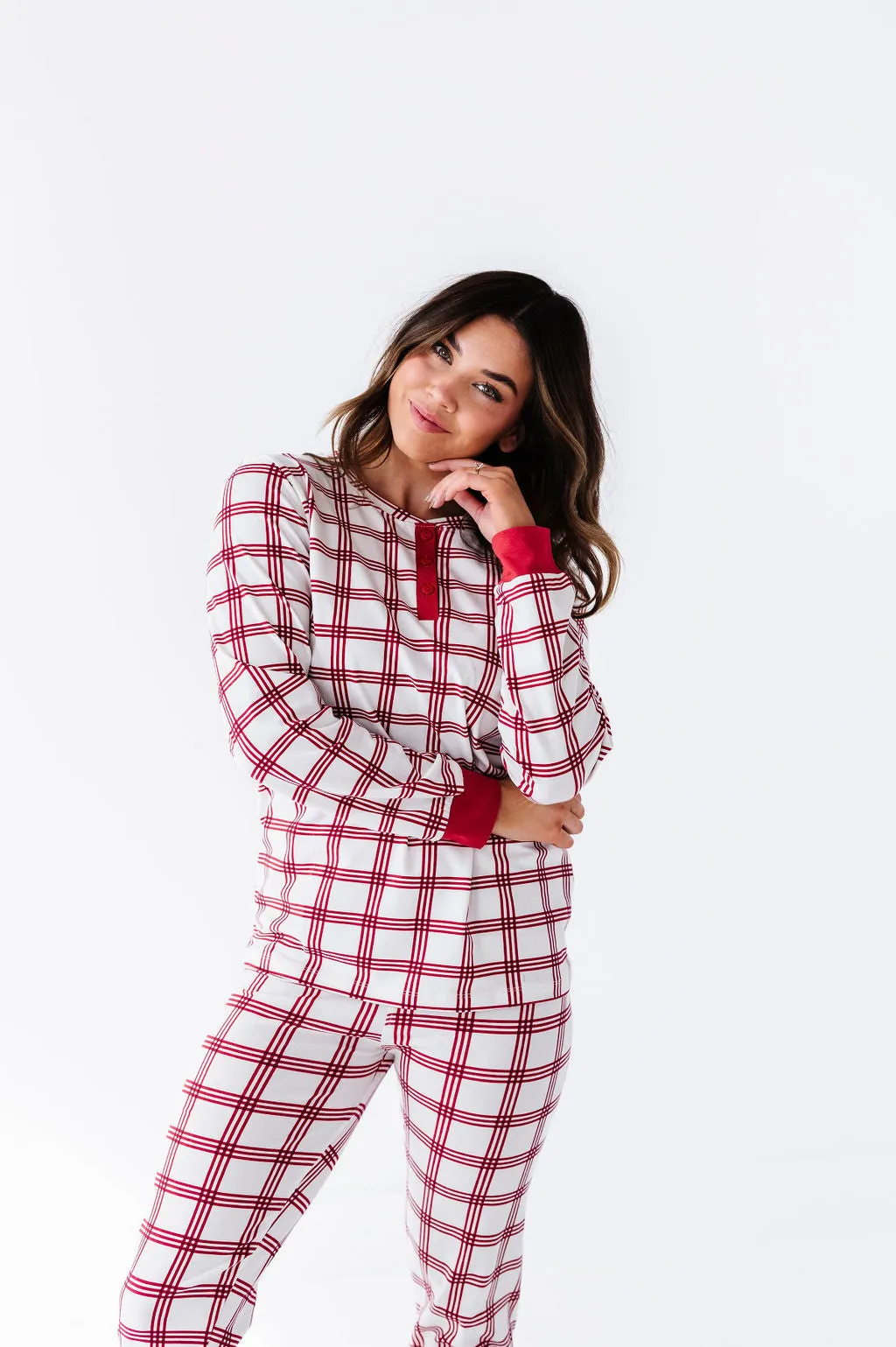 Women's Candy Cane Plaid Pajama Set