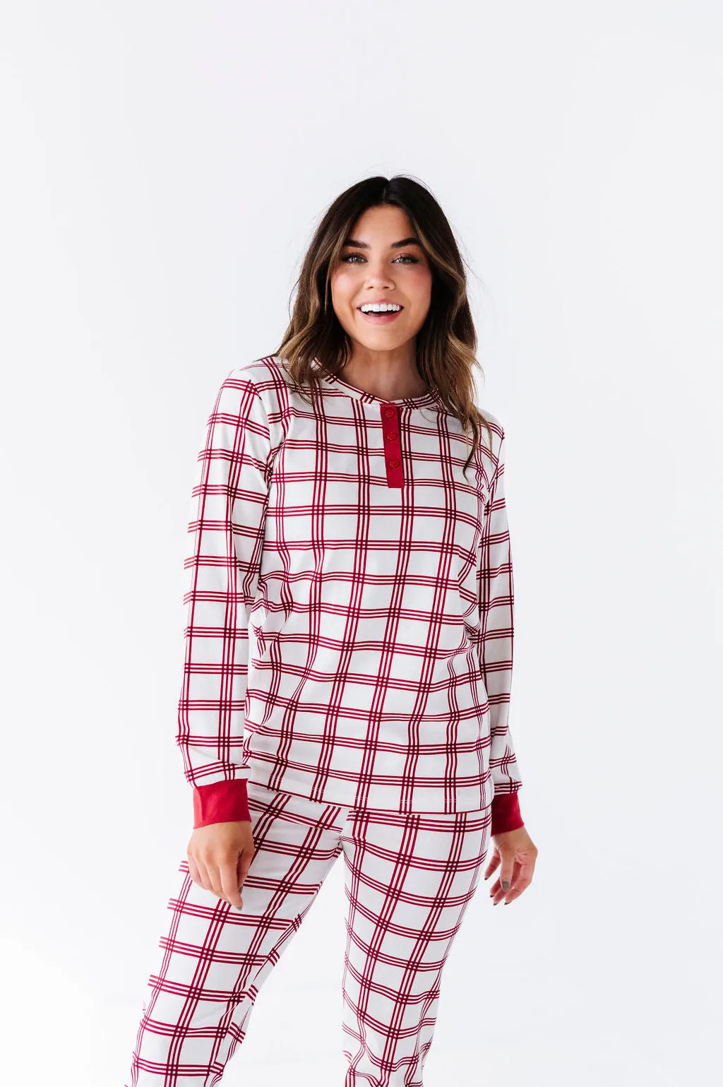 Women's Candy Cane Plaid Pajama Set