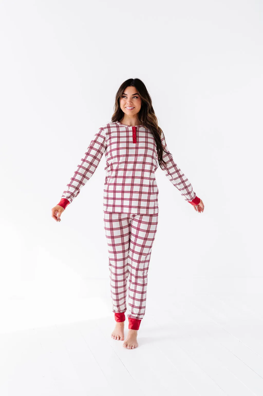 Women's Candy Cane Plaid Pajama Set