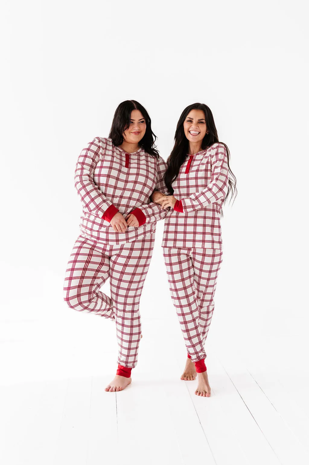 Women's Candy Cane Plaid Pajama Set