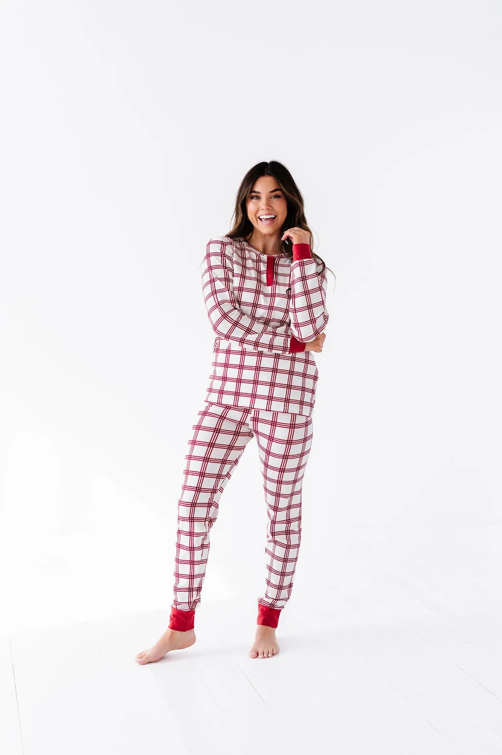 Women's Candy Cane Plaid Pajama Set