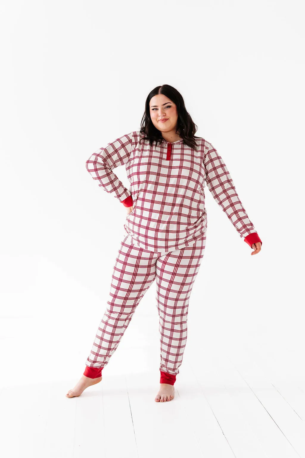 Women's Candy Cane Plaid Pajama Set