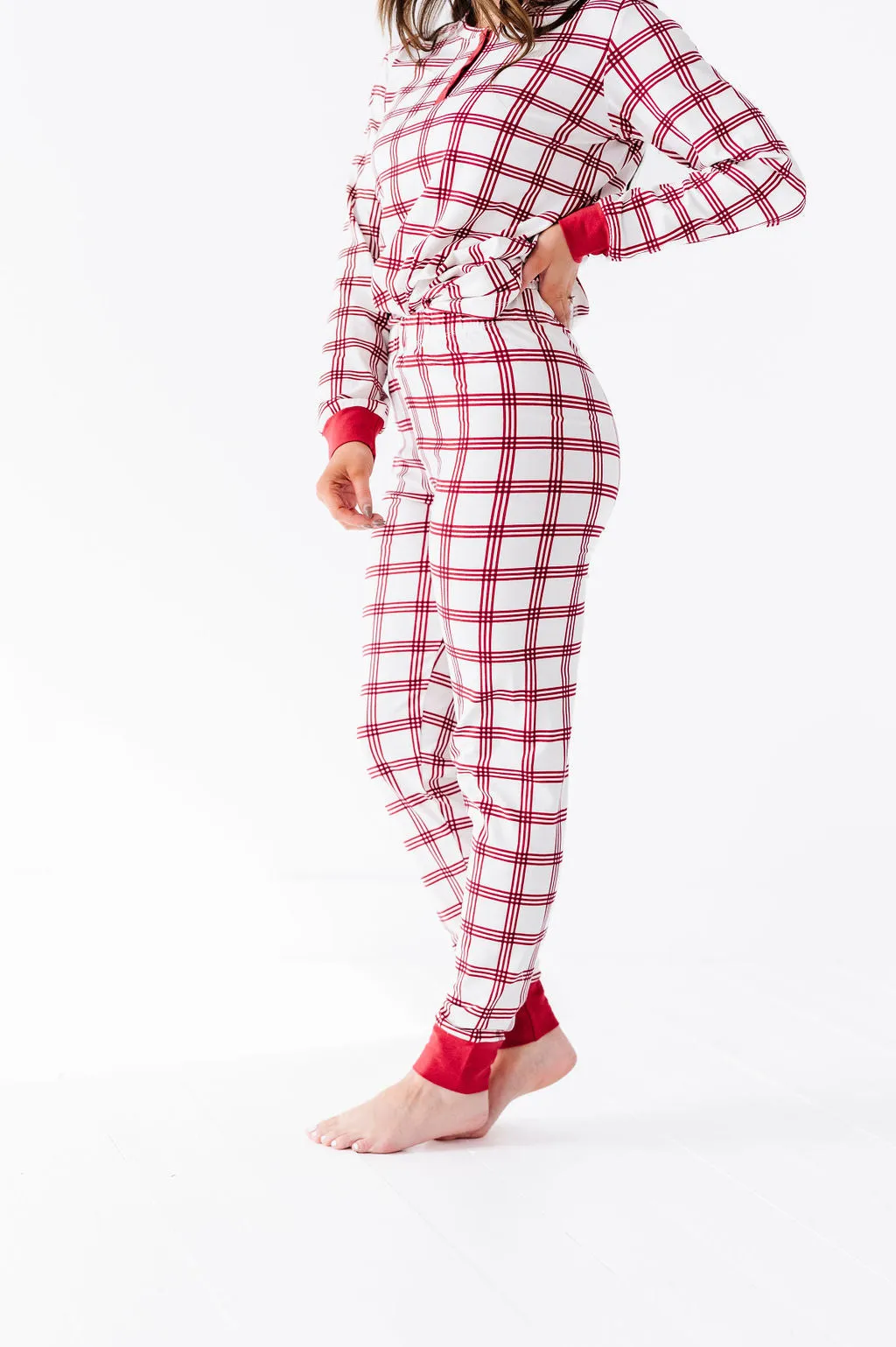 Women's Candy Cane Plaid Pajama Set