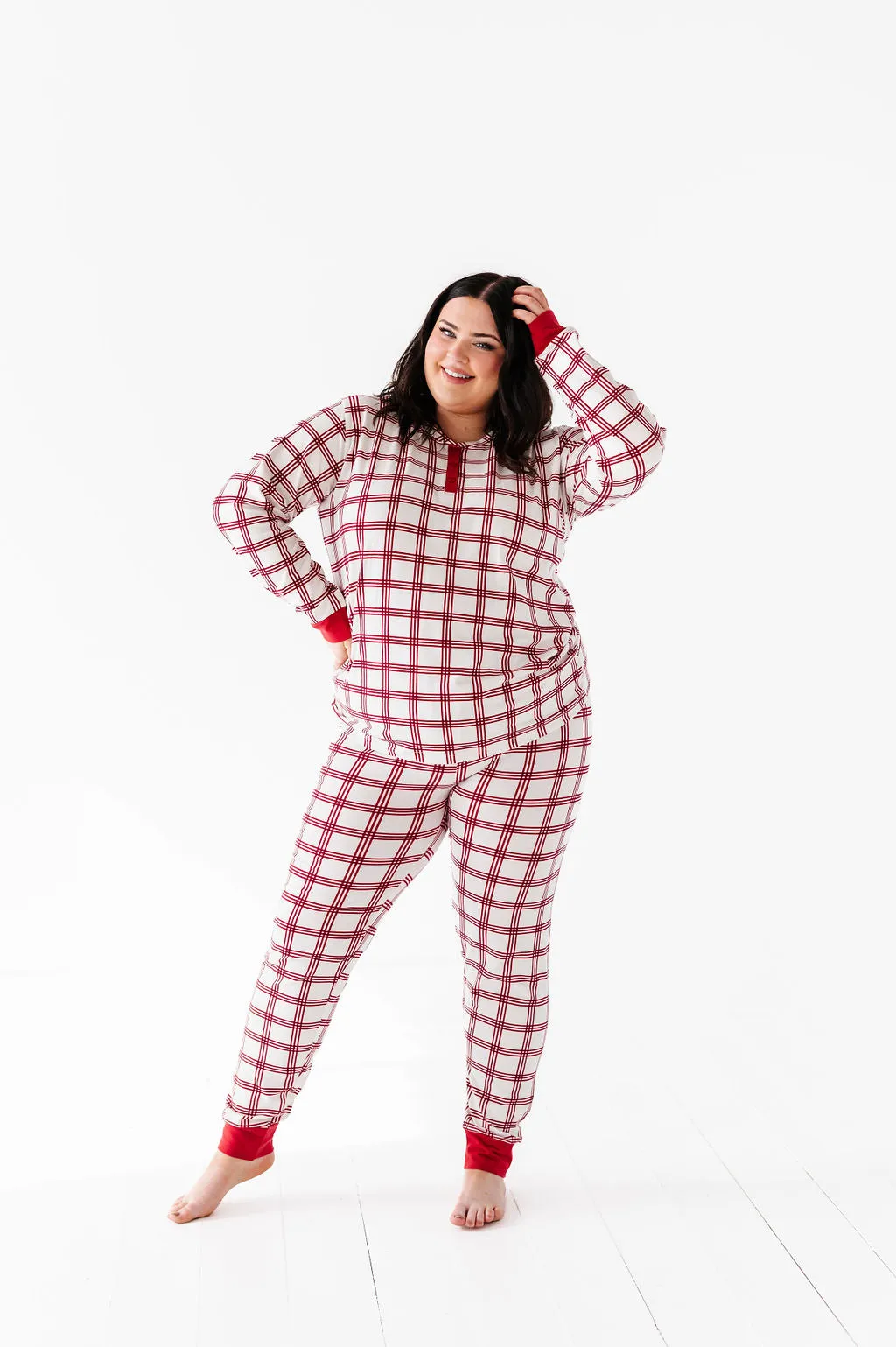 Women's Candy Cane Plaid Pajama Set