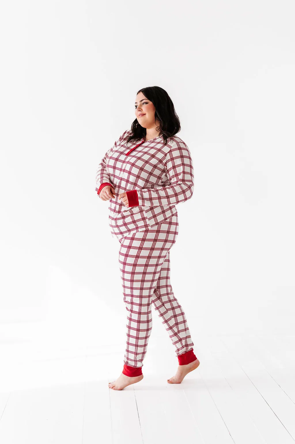 Women's Candy Cane Plaid Pajama Set