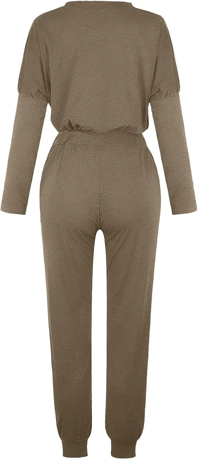 Women's Casual Pullover 2 Piece Outfits Breathable Skin Friendly Loungewear Sets Outdoor Sports Casual Sweatsuits Set