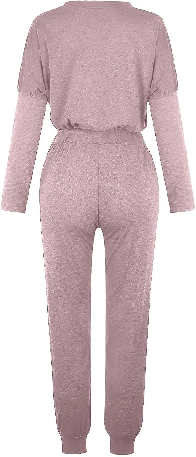 Women's Casual Pullover 2 Piece Outfits Breathable Skin Friendly Loungewear Sets Outdoor Sports Casual Sweatsuits Set