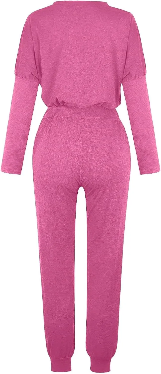 Women's Casual Pullover 2 Piece Outfits Breathable Skin Friendly Loungewear Sets Outdoor Sports Casual Sweatsuits Set