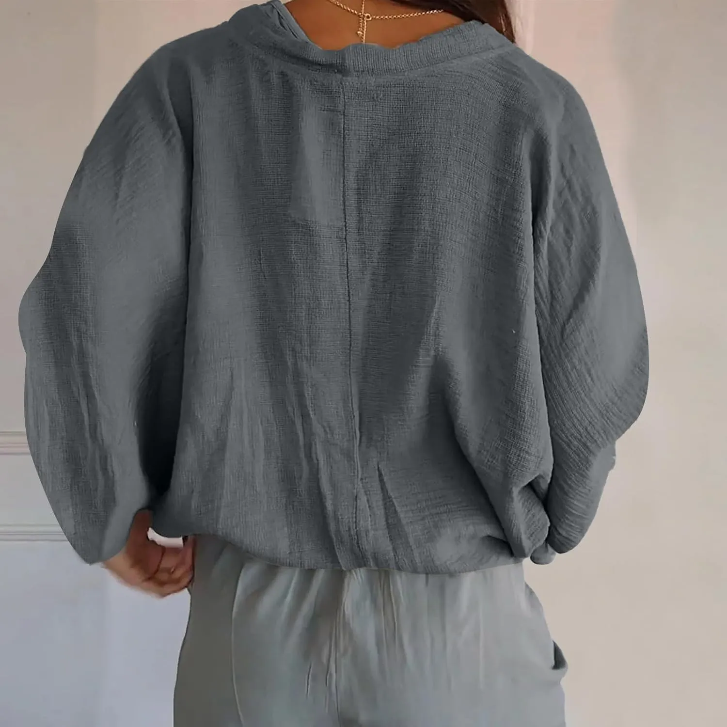 Womens Cotten Linen Button Down Cardigans Dressy Casual Long Sleeve Open Front Lightweight Beach Cover ups