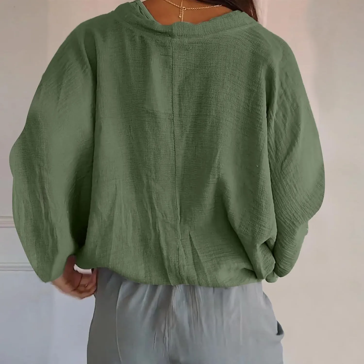 Womens Cotten Linen Button Down Cardigans Dressy Casual Long Sleeve Open Front Lightweight Beach Cover ups