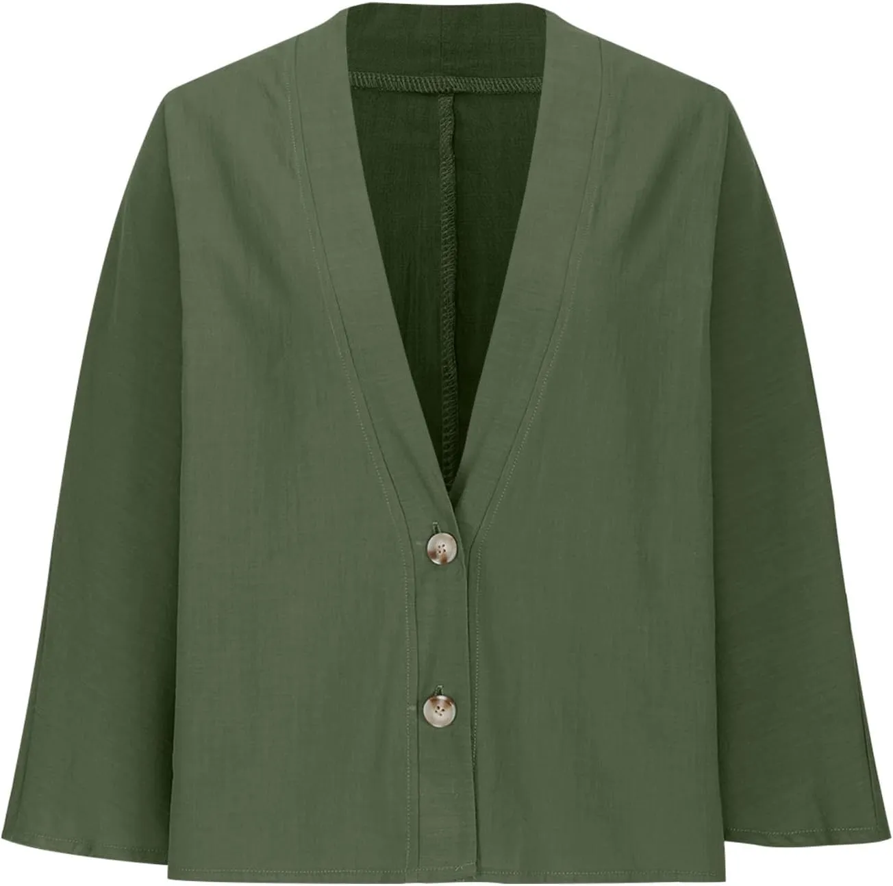 Womens Cotten Linen Button Down Cardigans Dressy Casual Long Sleeve Open Front Lightweight Beach Cover ups