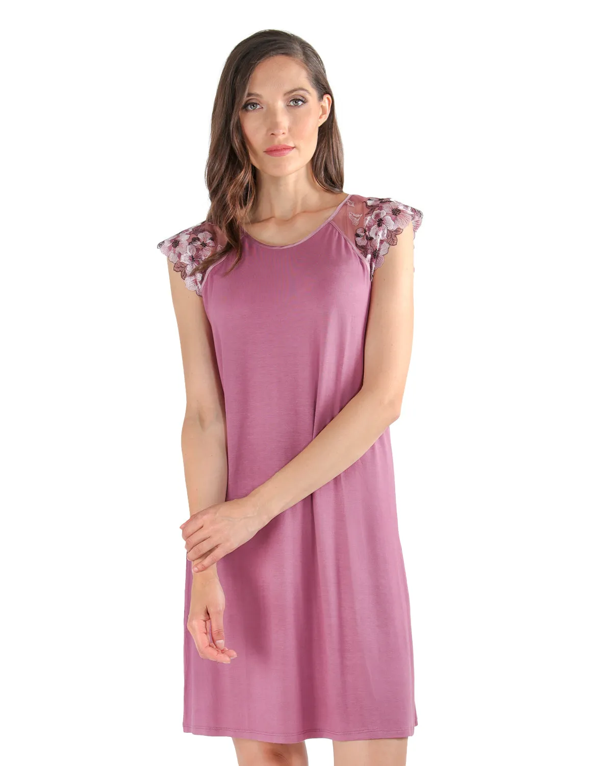 Women's Enchanted Romance Floral Embroidered Nightshirt