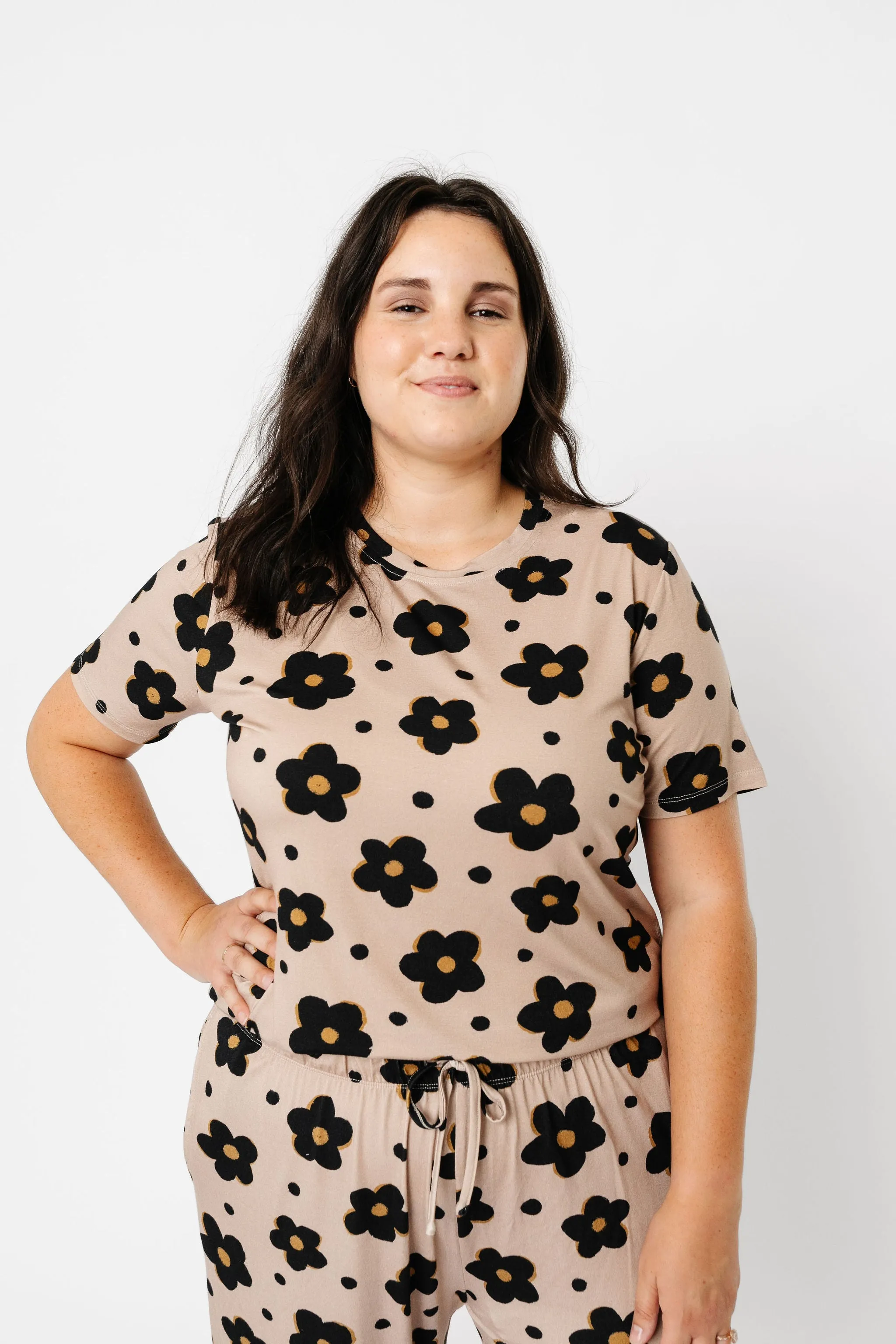 Women's Fitted Pajama Set - Gemma In Tan
