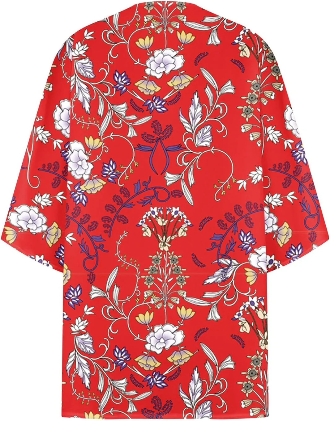 Womens Floral Print Puff Sleeve Kimono Cardigan Loose Coverup Plus Size Cute Summer Fashion Cardigans 2025 Trendy