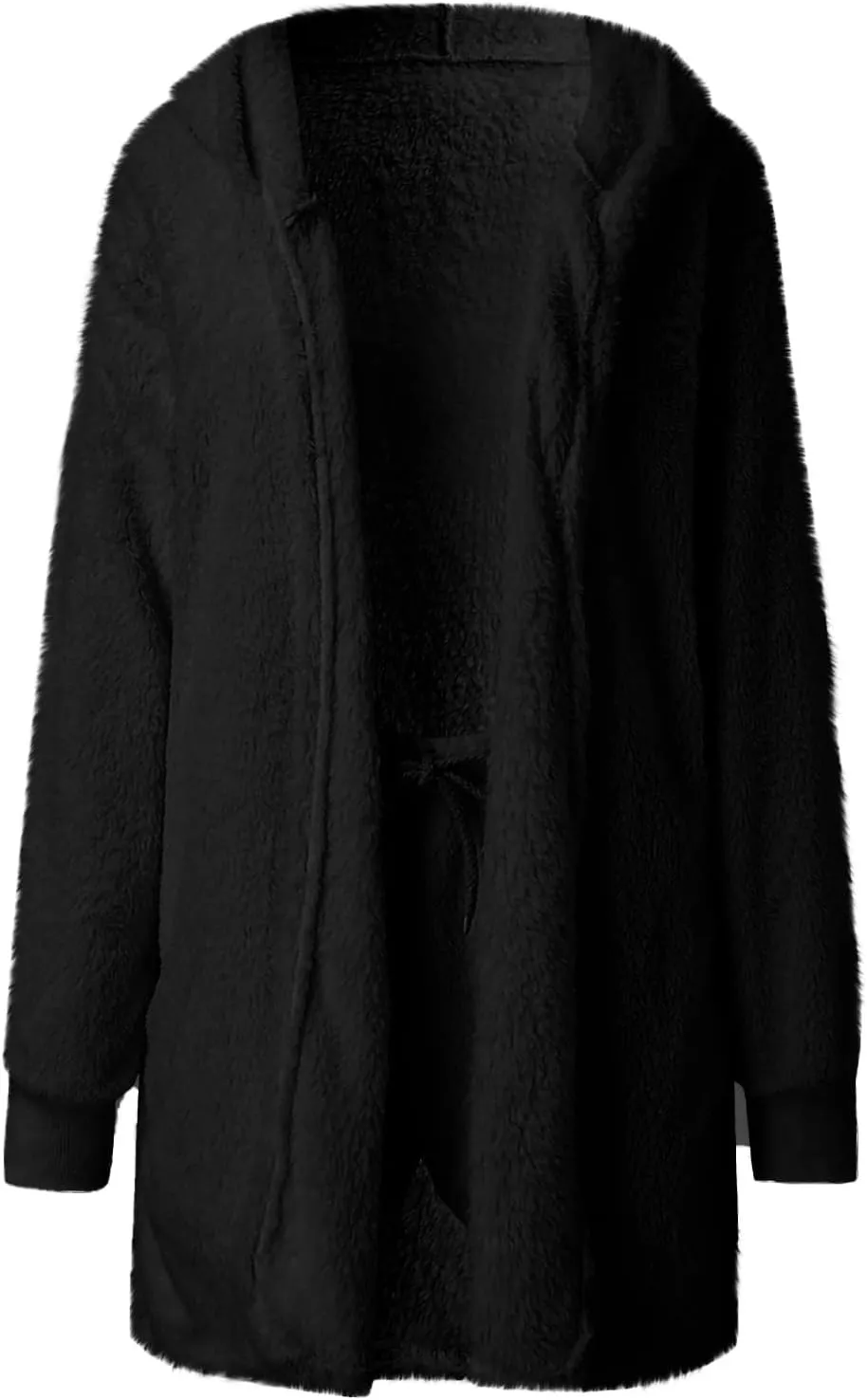 Women's Fuzzy 3 Piece Outfits Fleece Warm Hooded Robe Cardigan Crop Top Shorts Set Pajamas Cozy Loungewear Sets