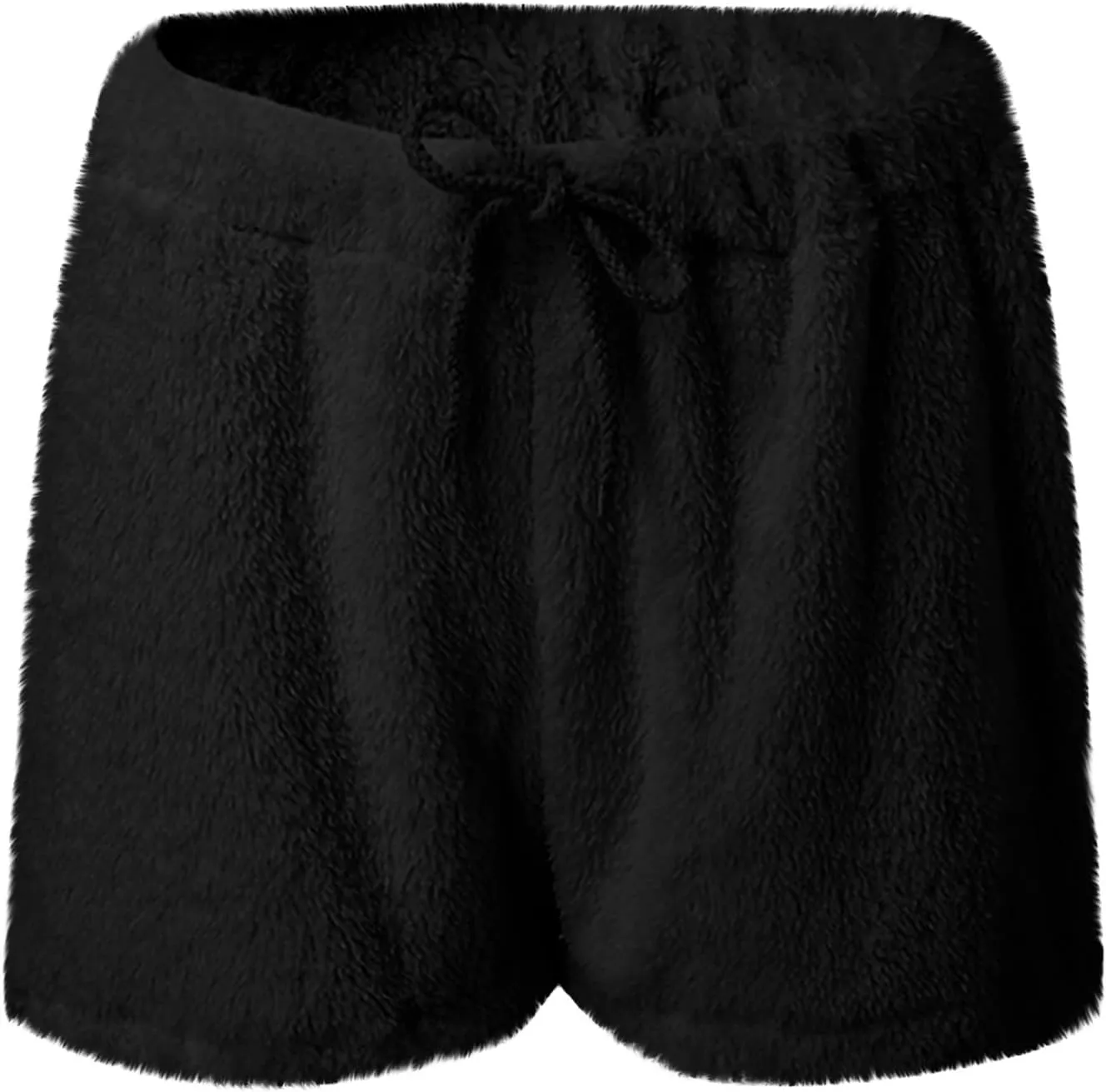 Women's Fuzzy 3 Piece Outfits Fleece Warm Hooded Robe Cardigan Crop Top Shorts Set Pajamas Cozy Loungewear Sets