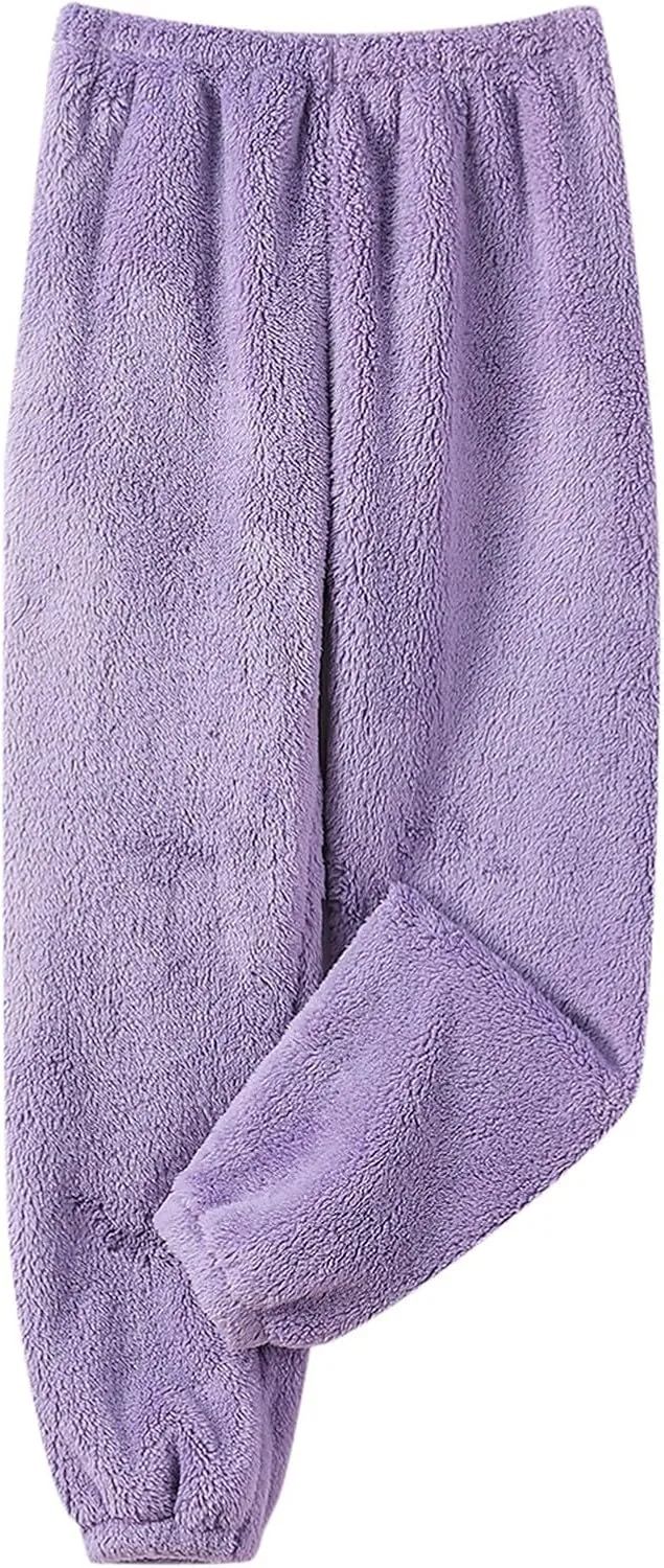 Women's Fuzzy Fleece Pajama Set,Long Sleeve Top Long Pants Loungewear Cozy Sleepwear Warm Nightgown 2024 Fall Trendy