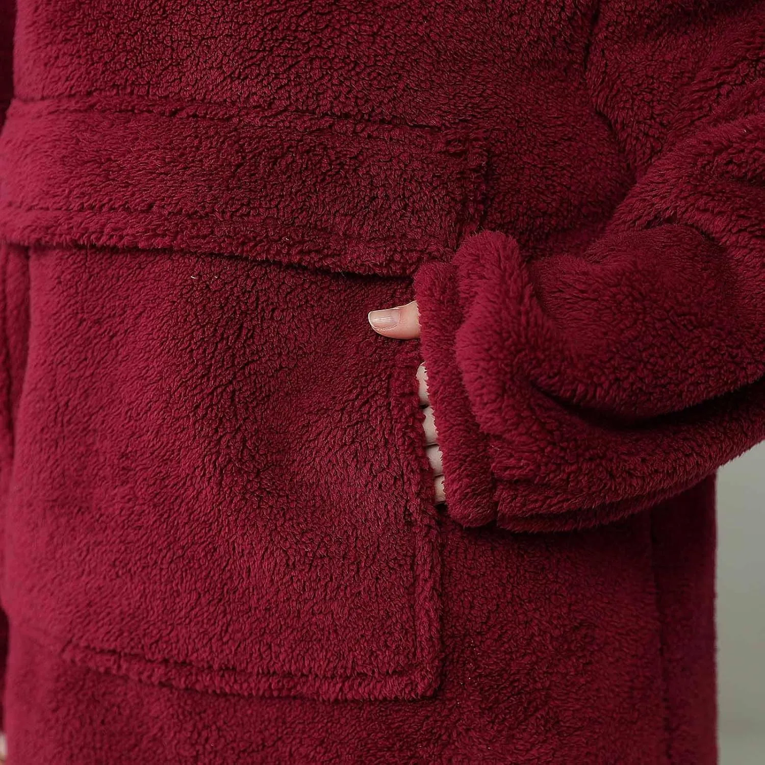 Women's Fuzzy Warm Fleece Pajamas Sets Winter Warm Sleepwear Fluffy Pajama Pullover Top Two Piece Lounge Pants Set
