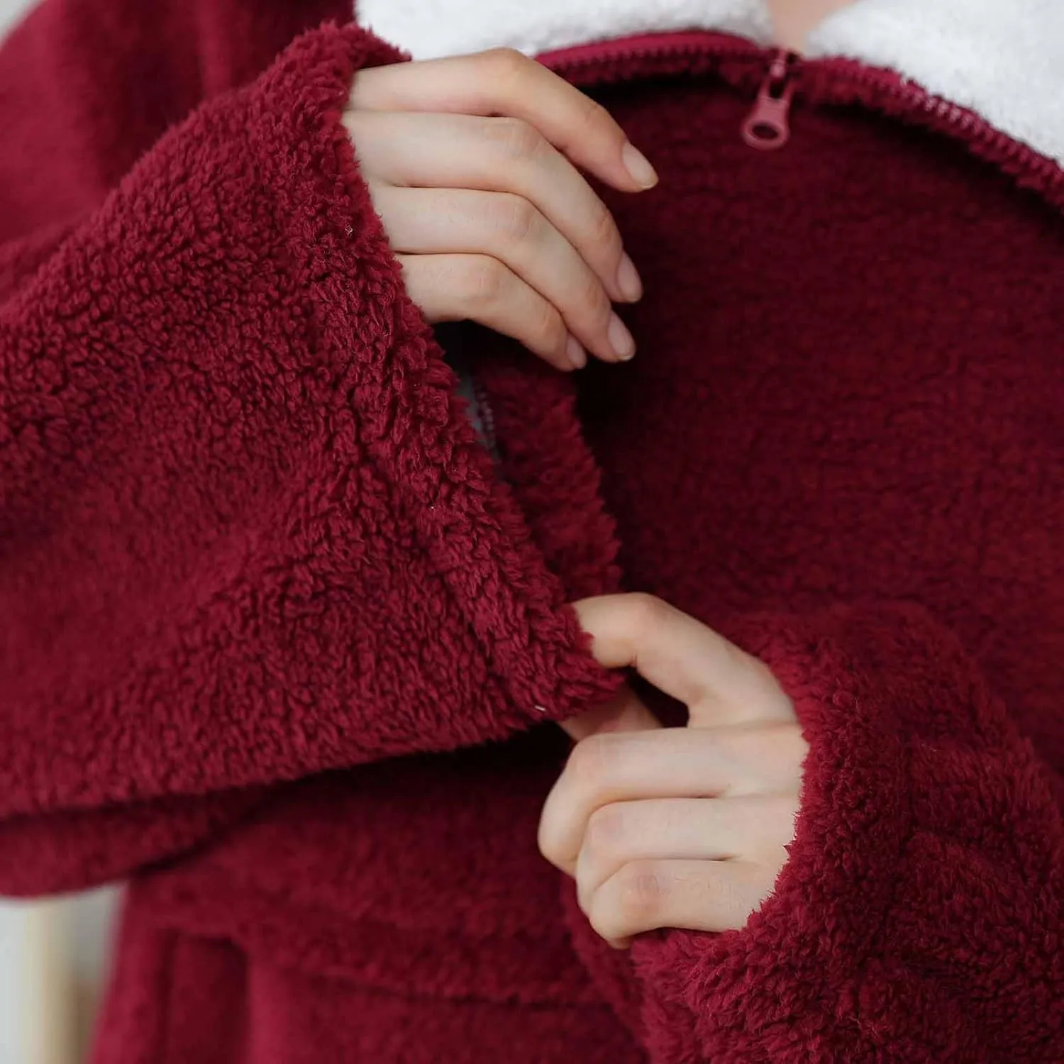 Women's Fuzzy Warm Fleece Pajamas Sets Winter Warm Sleepwear Fluffy Pajama Pullover Top Two Piece Lounge Pants Set