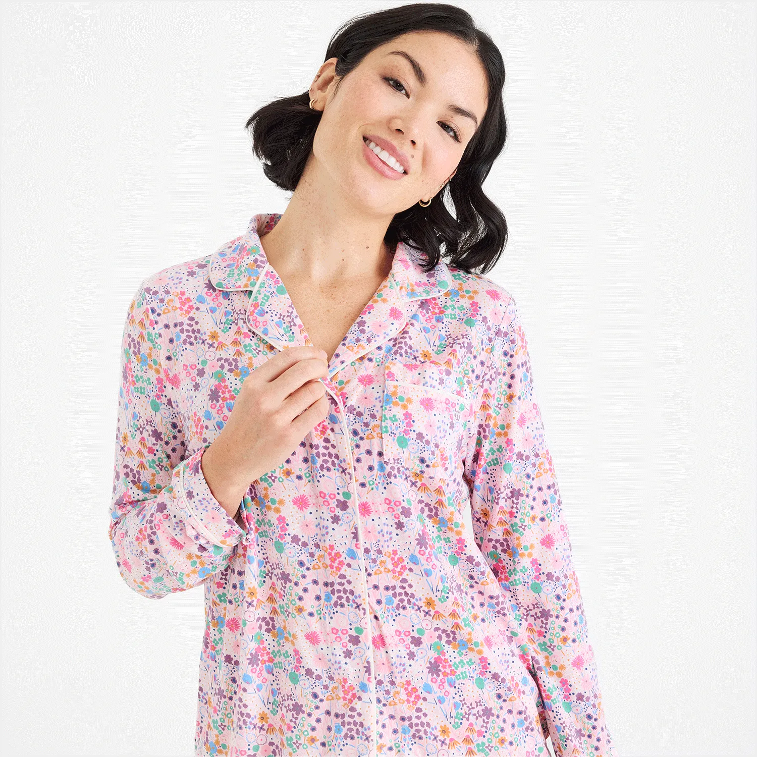 women's isla modal magnetic classic with a twist long sleeve pajama set