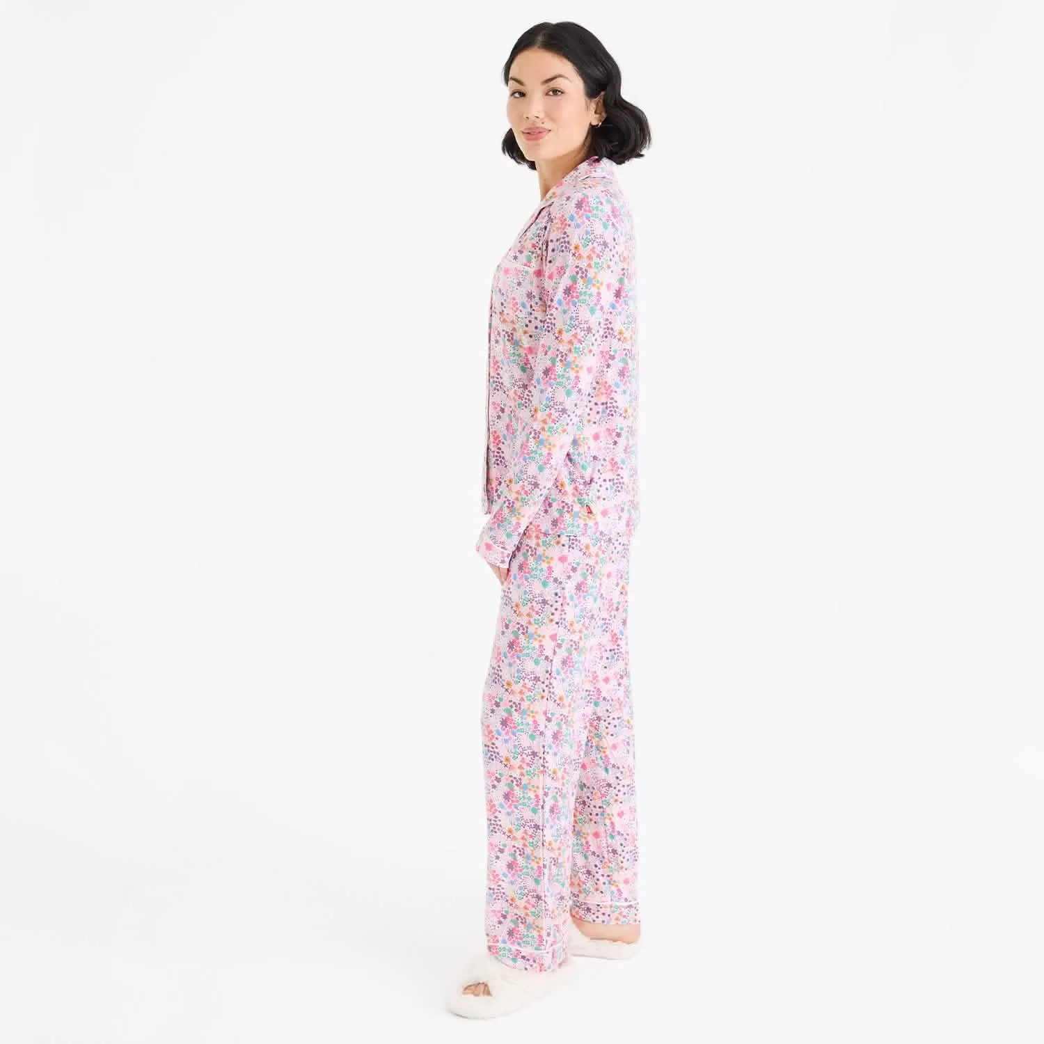 women's isla modal magnetic classic with a twist long sleeve pajama set