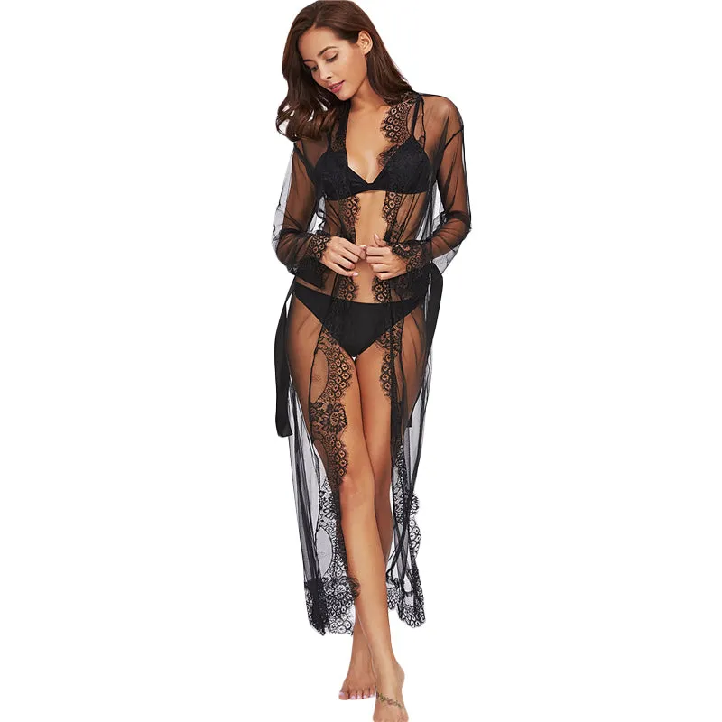 Women's Lace Long Sleeved Sleepwear