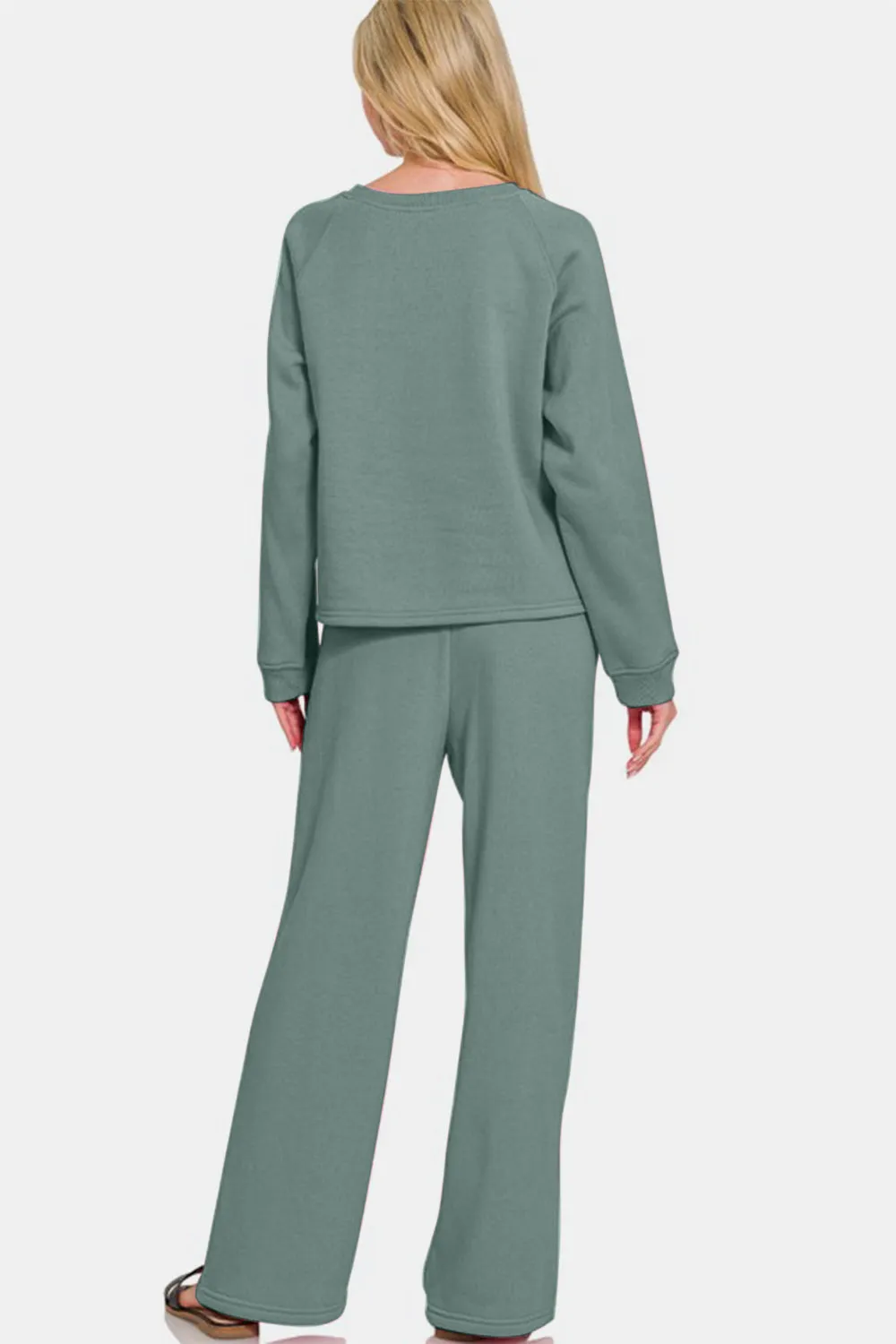 Women's Marine Long Sleeve Top and Elastic Waist Pants Lounge Set