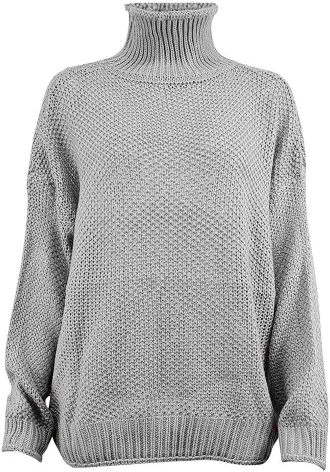 Women's Oversized Long Turtleneck Tunic Long Batwing Sleeve Pullover Knit Sweater Long