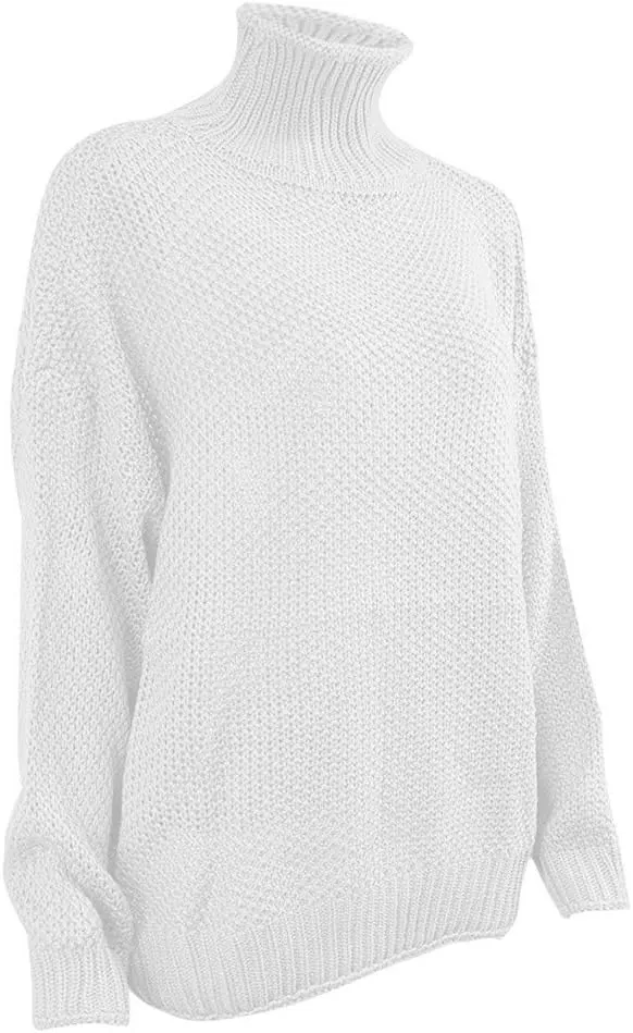 Women's Oversized Long Turtleneck Tunic Long Batwing Sleeve Pullover Knit Sweater Long