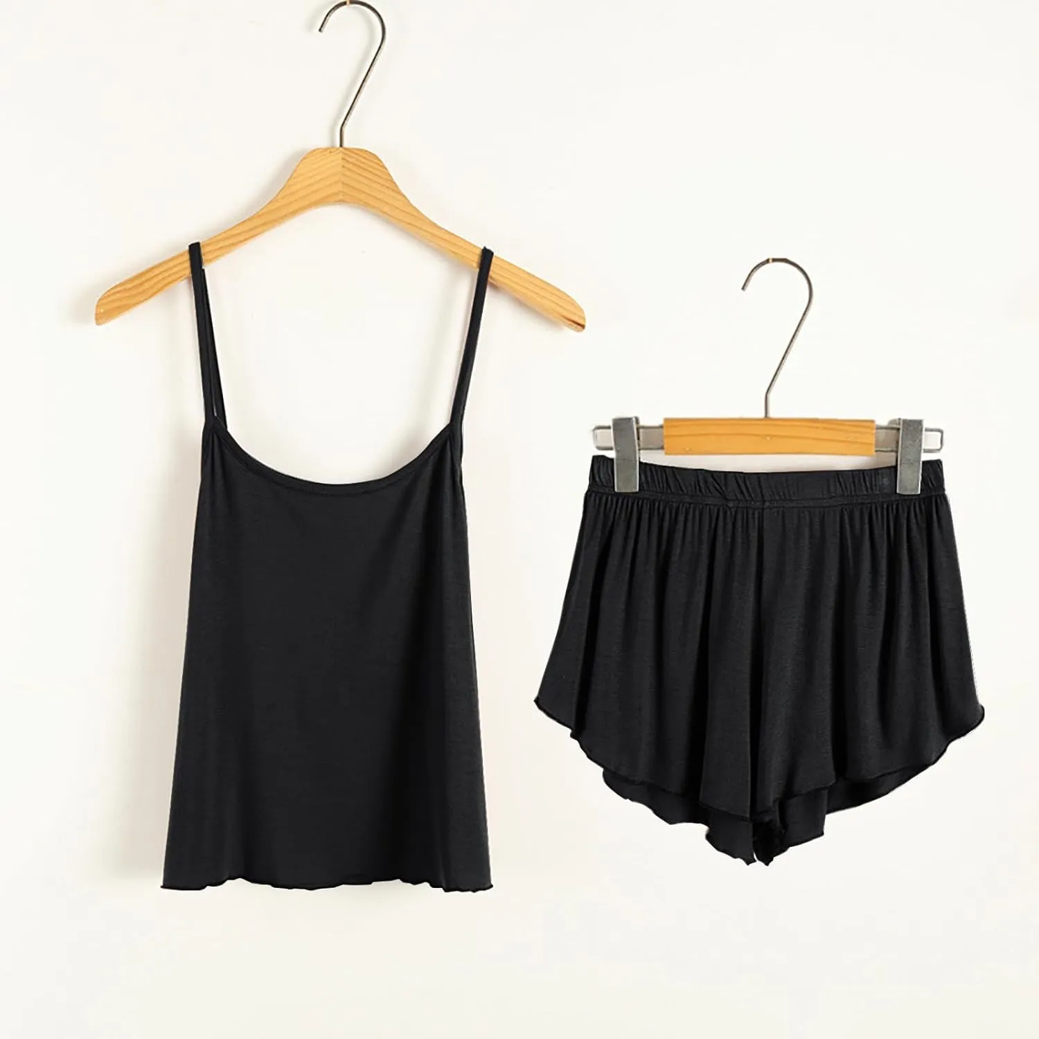 Womens Pajama Sets 2 Piece Sleeveless Pajamas Plus Size Cami Nightwear Tank and Shorts Pj Set Sexy Soft Sleepwear