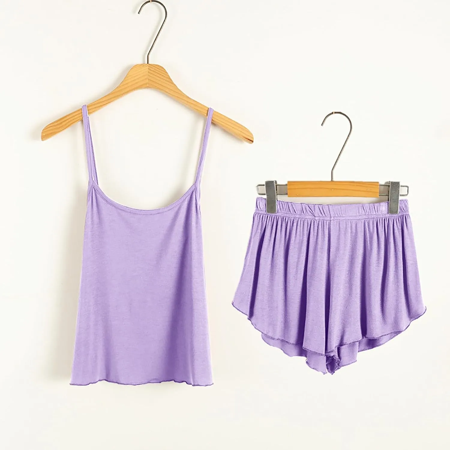 Womens Pajama Sets 2 Piece Sleeveless Pajamas Plus Size Cami Nightwear Tank and Shorts Pj Set Sexy Soft Sleepwear