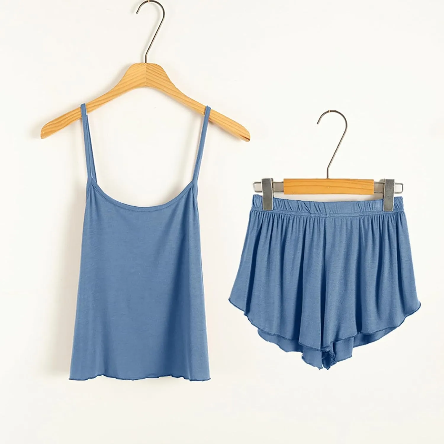 Womens Pajama Sets 2 Piece Sleeveless Pajamas Plus Size Cami Nightwear Tank and Shorts Pj Set Sexy Soft Sleepwear