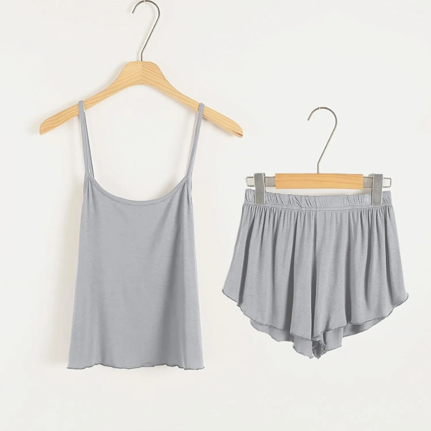 Womens Pajama Sets 2 Piece Sleeveless Pajamas Plus Size Cami Nightwear Tank and Shorts Pj Set Sexy Soft Sleepwear