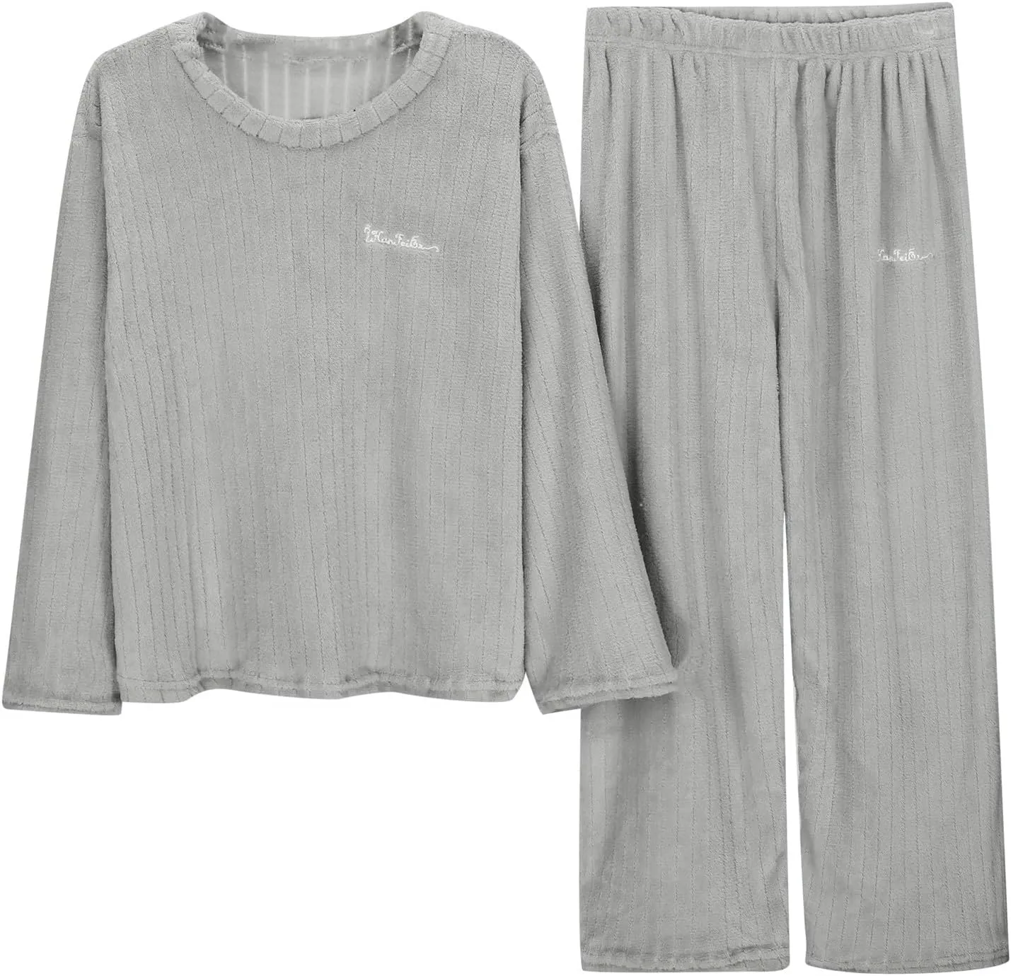 Women's Pajamas Flannel Loungewear Set Long Sleeve Pullover Fleece Pajama Tops and Bottoms Lounge 2 Piece Pjs Sets