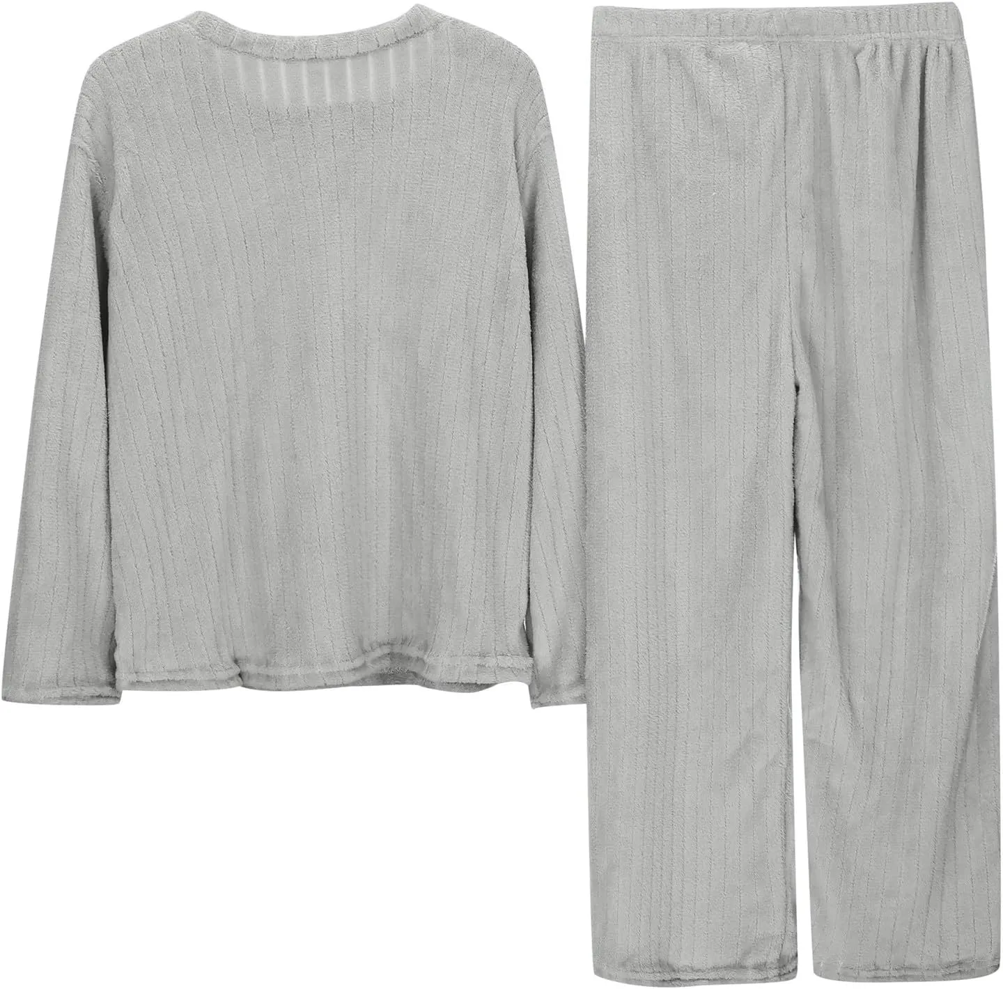 Women's Pajamas Flannel Loungewear Set Long Sleeve Pullover Fleece Pajama Tops and Bottoms Lounge 2 Piece Pjs Sets