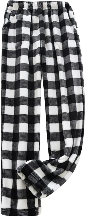 Women's Pants Plush Plaid Printed Pajama Pants Warm and Cozy Pajama Bottoms Daily Home Lounge Pants