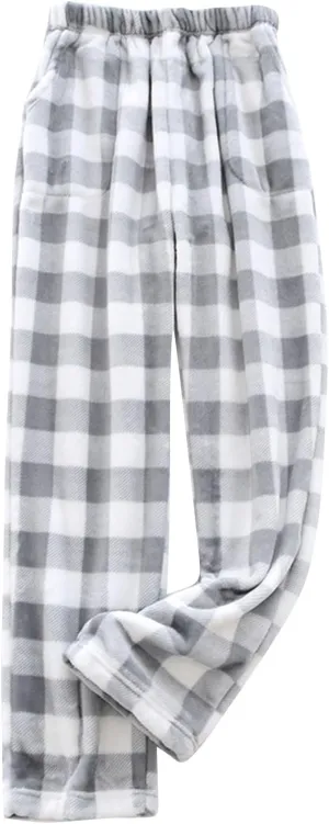 Women's Pants Plush Plaid Printed Pajama Pants Warm and Cozy Pajama Bottoms Daily Home Lounge Pants