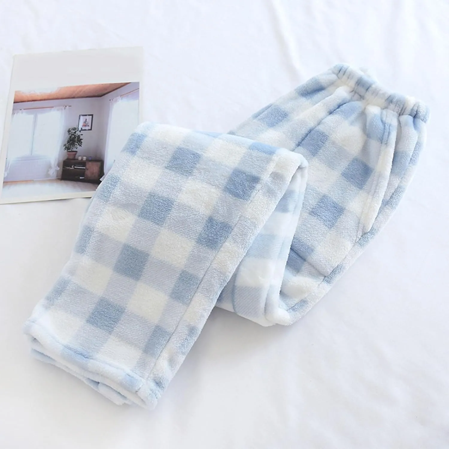 Women's Pants Plush Plaid Printed Pajama Pants Warm and Cozy Pajama Bottoms Daily Home Lounge Pants