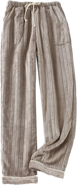 Women's Plush Fleece Pajamas Bottoms Plush Winter Warm Pjs Lounge Pants Soft Drawstring Fuzzy Trouser