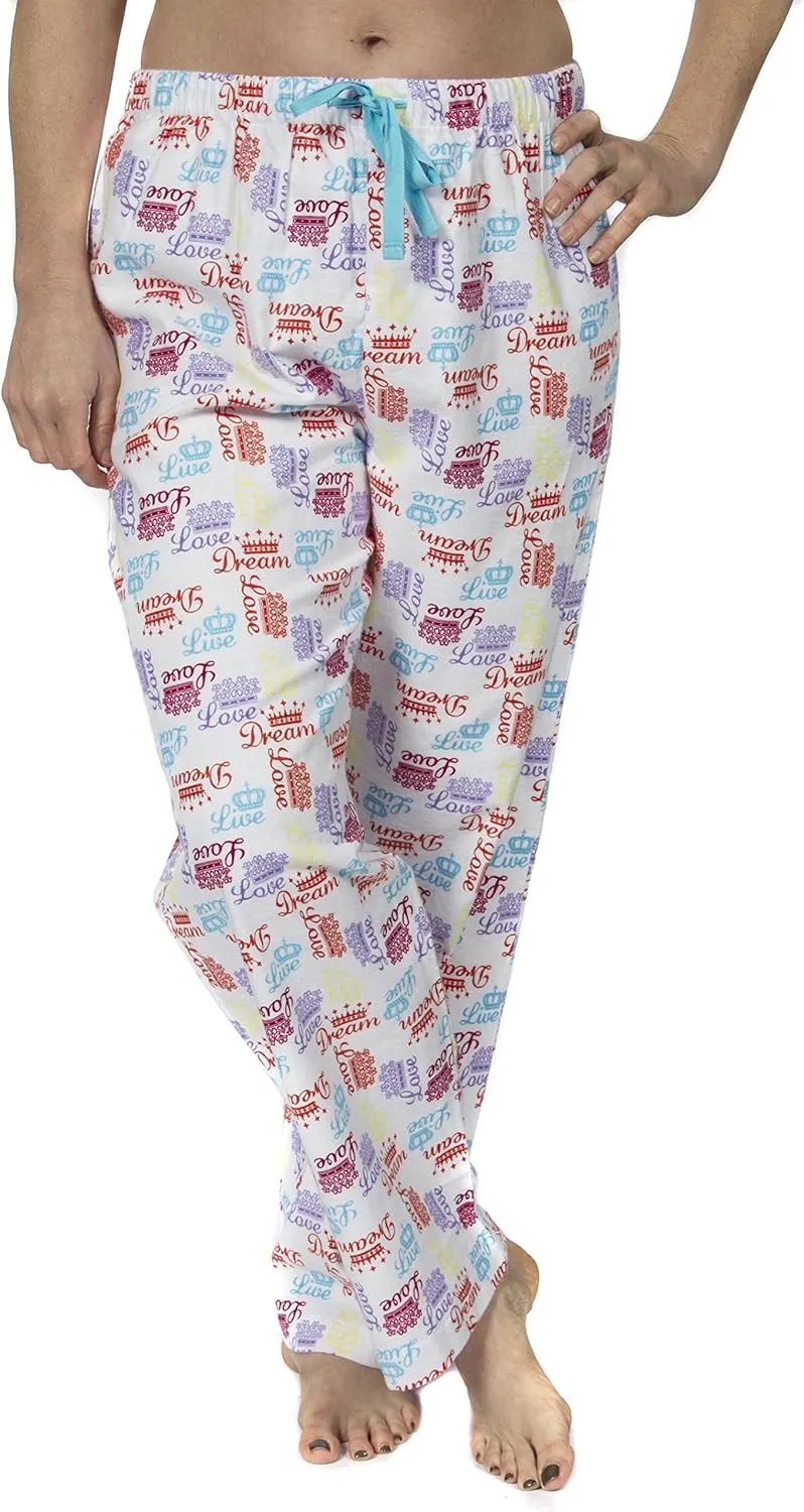 Women's Pure Cotton Flannel Pajama Lounge Bottoms
