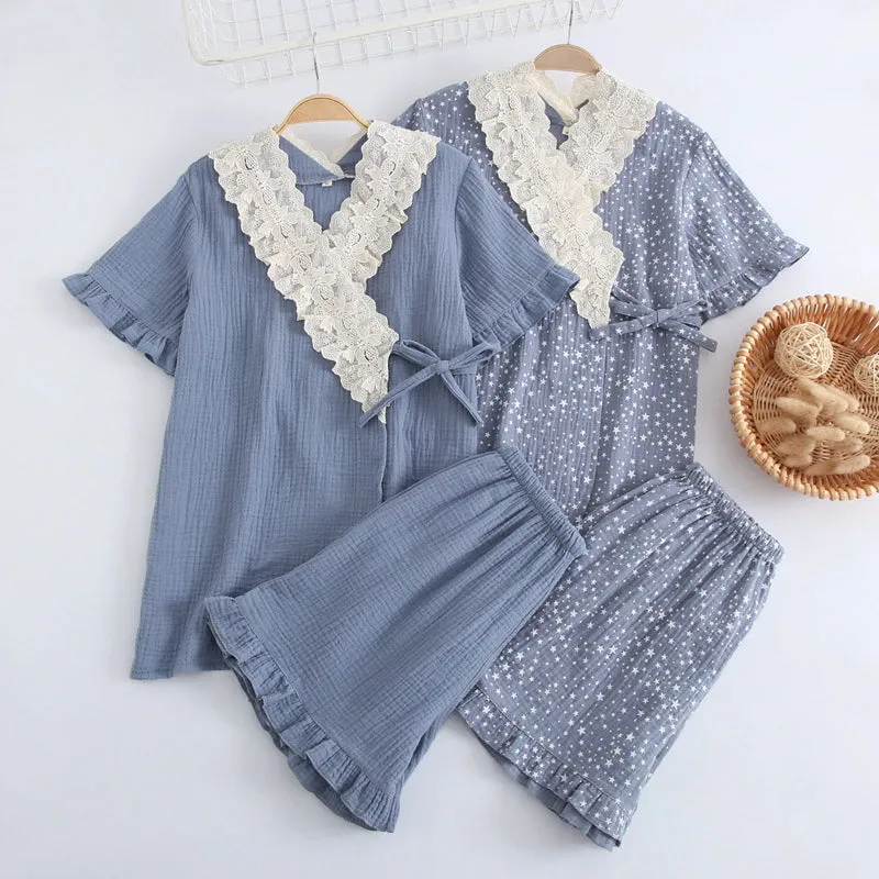 Women's Pure Cotton Solid Color Pajama Sets