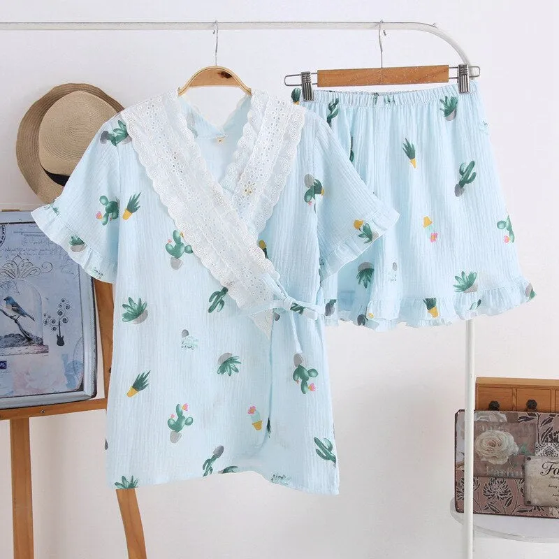 Women's Pure Cotton Solid Color Pajama Sets