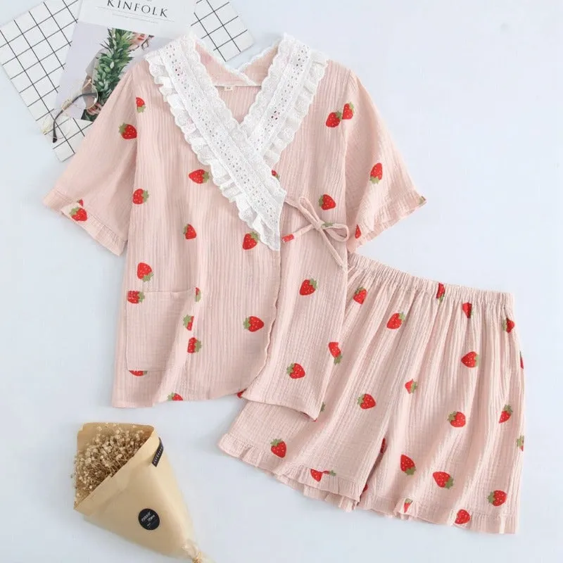 Women's Pure Cotton Solid Color Pajama Sets