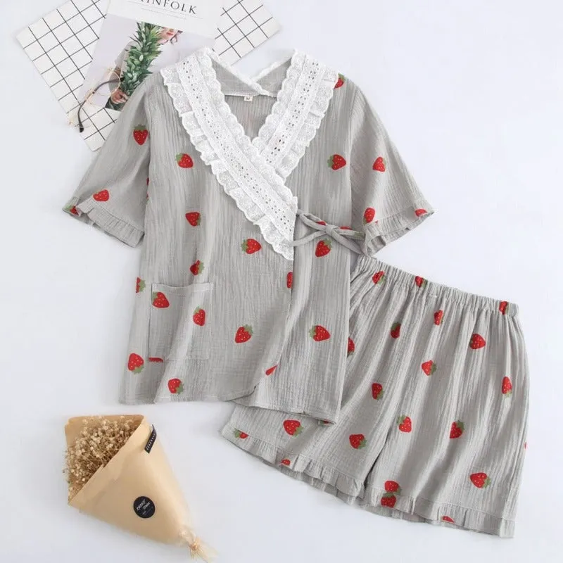 Women's Pure Cotton Solid Color Pajama Sets
