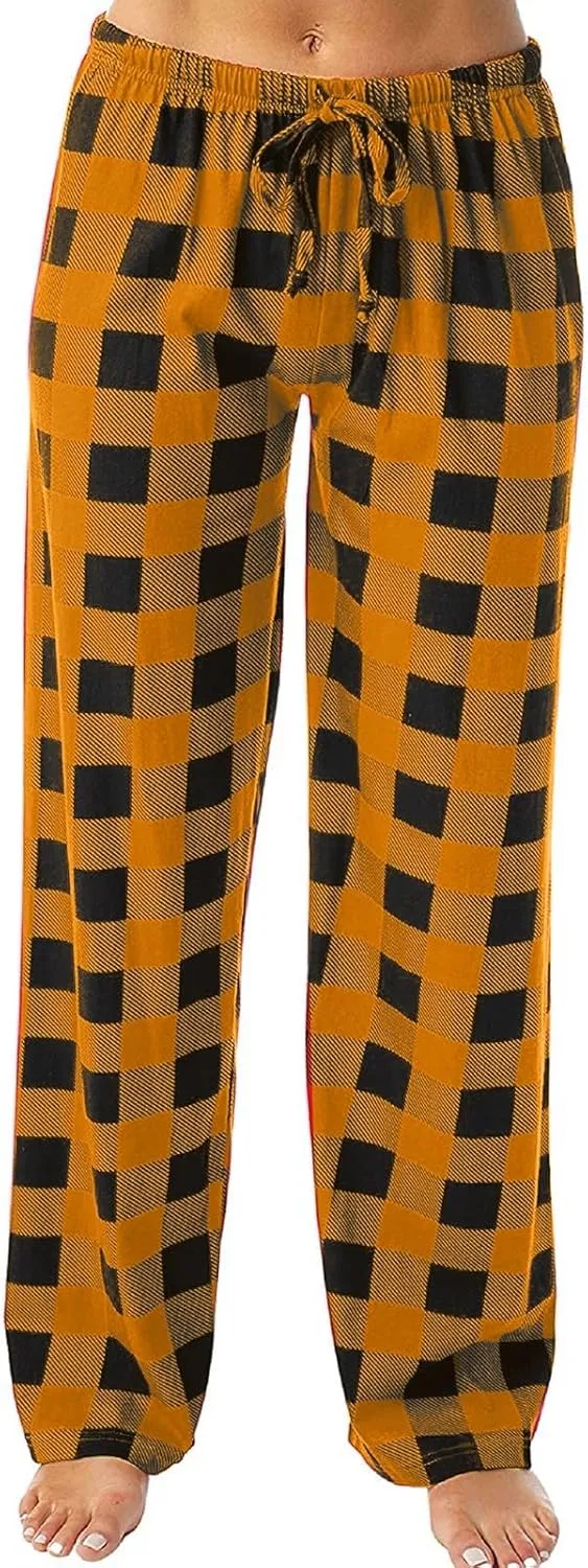 Women's Pyjama Bottoms Classic Plaid Pj Pants Comfy Loose Soft Plaid Pants Pyjamas Bottoms Couples Loungewear Pants
