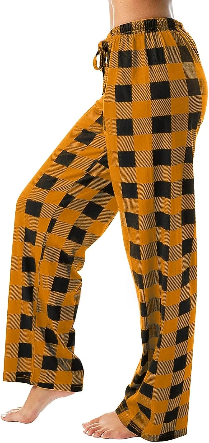 Women's Pyjama Bottoms Classic Plaid Pj Pants Comfy Loose Soft Plaid Pants Pyjamas Bottoms Couples Loungewear Pants